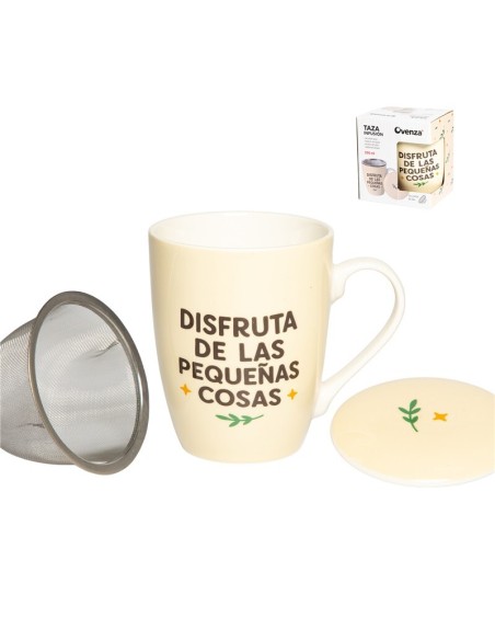 TAZA INFUSION C/ FILTRO 350 ML DISFRUTA