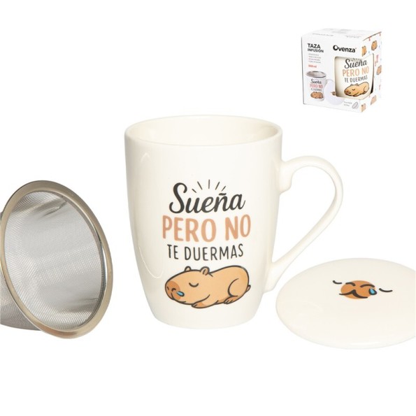 TAZA INFUSION C/ FILTRO 350 ML CAPIBARA