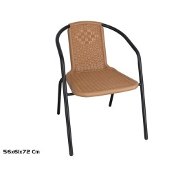 SILLA TERRAZA LUXE RATAN PLS MARRON CLARO 56X61X72
