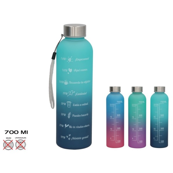 BOTELLA MOTIVACIONAL 6,7X24CM 700ML JOHN 3STD