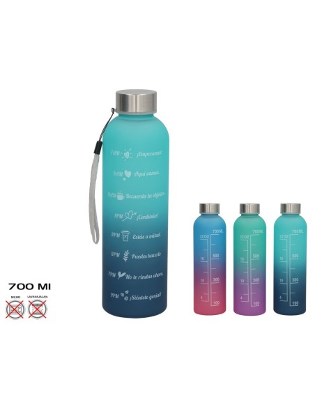 BOTELLA MOTIVACIONAL 6,7X24CM 700ML JOHN 3STD