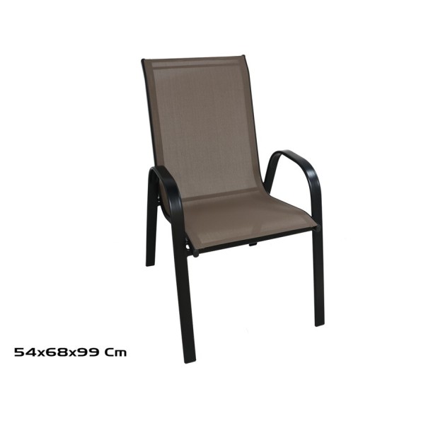 SILLA JARDIN KAISER NEGRA-MARRON  54X68X99 CM