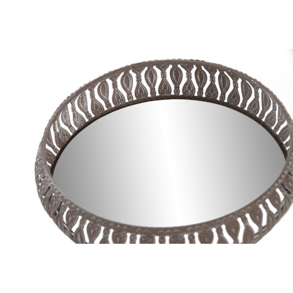 BANDEJA SET 2 METAL ESPEJO 27X27X5,5 ENVEJECIDO