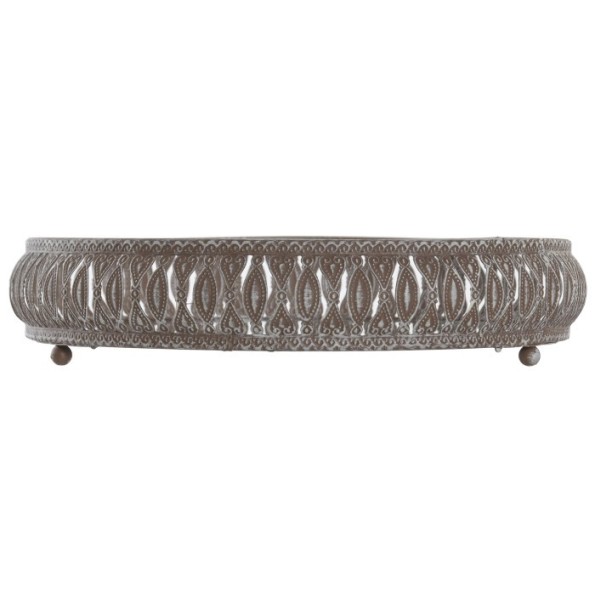 BANDEJA SET 2 METAL ESPEJO 27X27X5,5 ENVEJECIDO