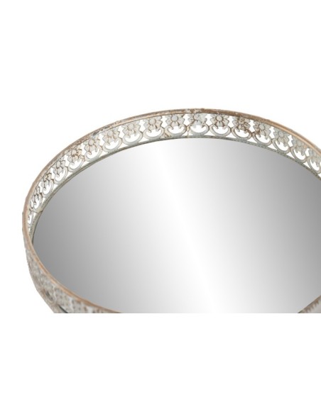 BANDEJA SET 2 METAL ESPEJO 29,5X29,5X4 ENVEJECIDO