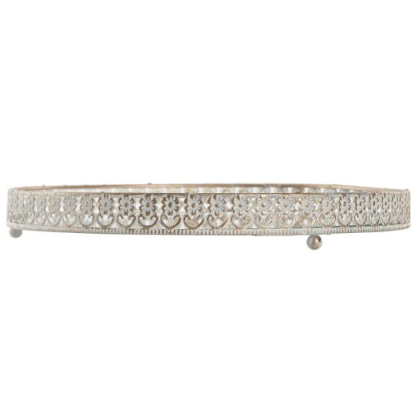 BANDEJA SET 2 METAL ESPEJO 29,5X29,5X4 ENVEJECIDO