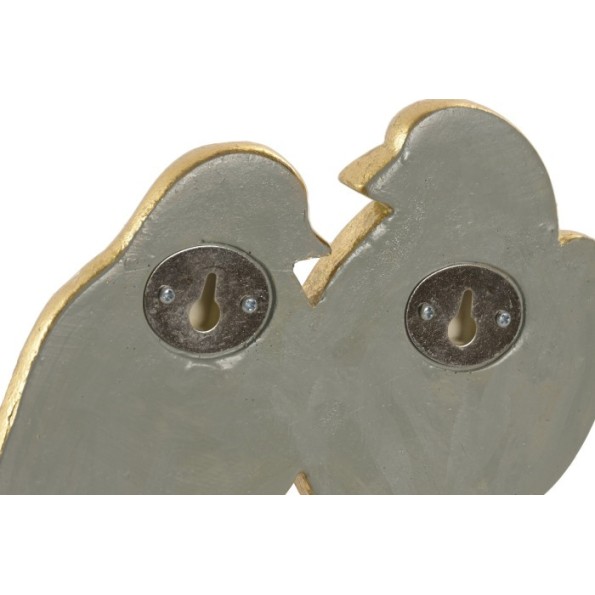 DECORACION PARED RESINA 26,5X2,5X18,5 PAJAROS