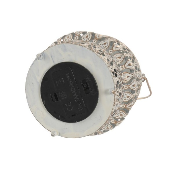 FAROLA 11,5X11,5X15,5 ENVEJECIDO BLANCO LED