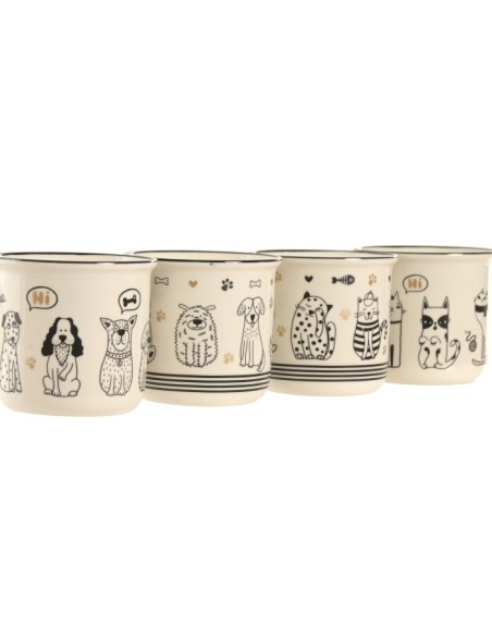 MUG PORCELANA 12,5X9,5X9 340ML GATOS 4 SURT.