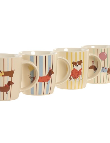 MUG PORCELANA 12X8,5X9,5 365ML PERRO 4 SURT.