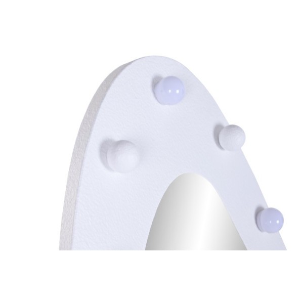 ESPEJO VESTIDOR LED MDF 70X10X180 RUGOSO BLANCO