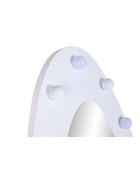 ESPEJO VESTIDOR LED MDF 70X10X180 RUGOSO BLANCO