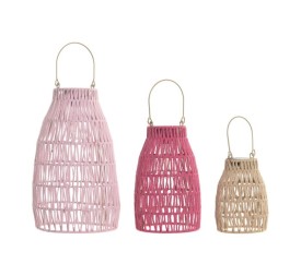 LAMPARA SOLAR SET 3 ALGODON LED 24X24X44 ASA METAL