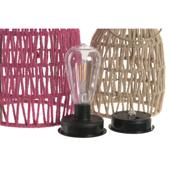 LAMPARA SOLAR SET 3 ALGODON LED 24X24X44 ASA METAL