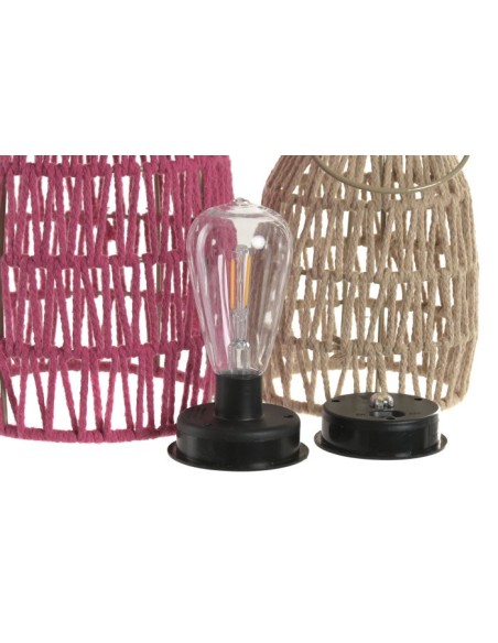 LAMPARA SOLAR SET 3 ALGODON LED 24X24X44 ASA METAL