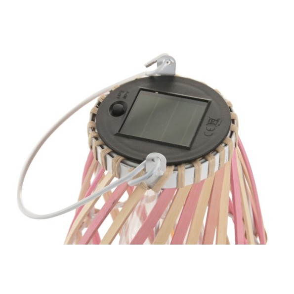 LAMPARA SOLAR SET 3 BAMBU LED 20X20X36 ASA METAL