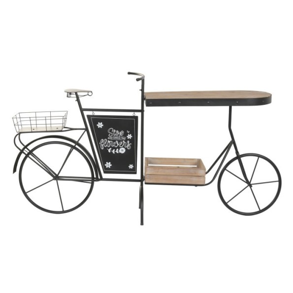 EXPOSITOR METAL MADERA 187X39X100 BICICLETA NEGRO