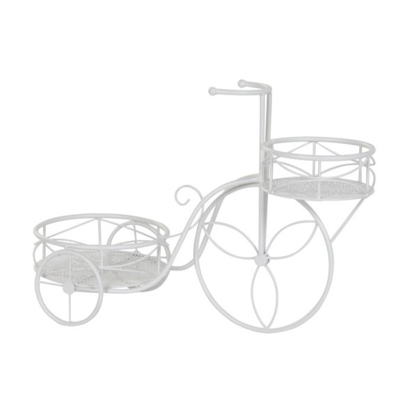 MACETERO HIERRO 60X26X40 HOJAS BLANCO