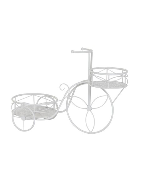 MACETERO HIERRO 60X26X40 HOJAS BLANCO