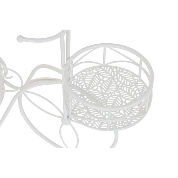 MACETERO HIERRO 60X26X40 HOJAS BLANCO