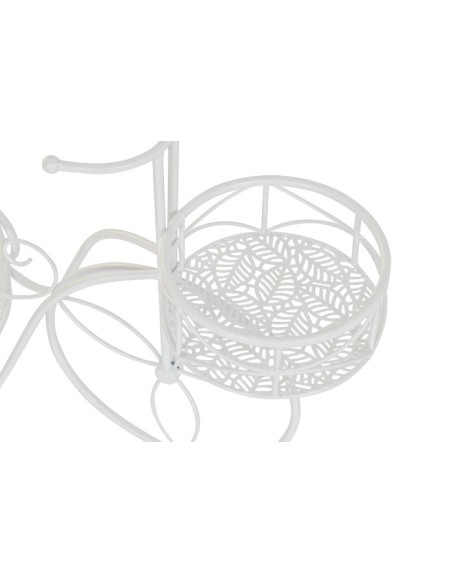 MACETERO HIERRO 60X26X40 HOJAS BLANCO