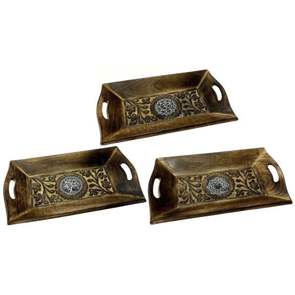 BANDEJA VACIABOLSILLOS MANGO METAL 26X15X4 3 SURT.