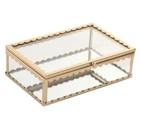 JOYERO CRISTAL METAL 15X11X5 DORADO