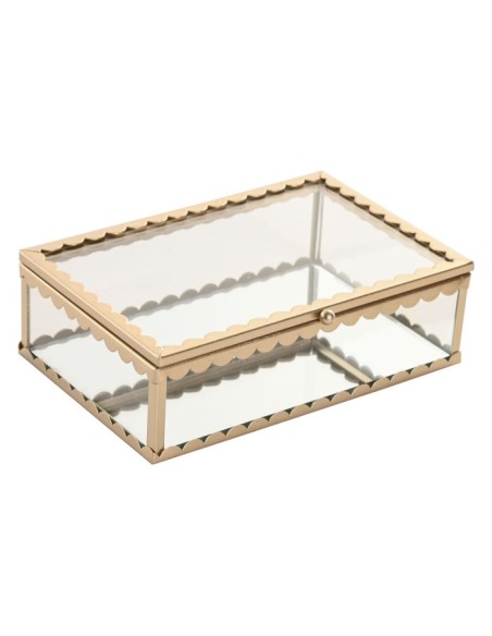 JOYERO CRISTAL METAL 15X11X5 DORADO