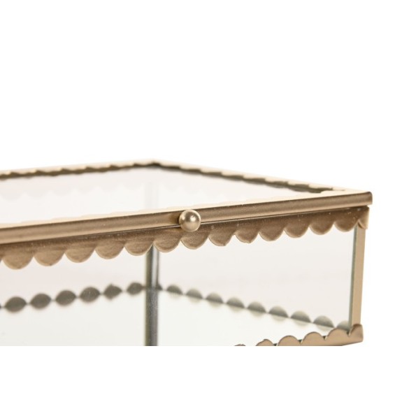 JOYERO CRISTAL METAL 15X11X5 DORADO