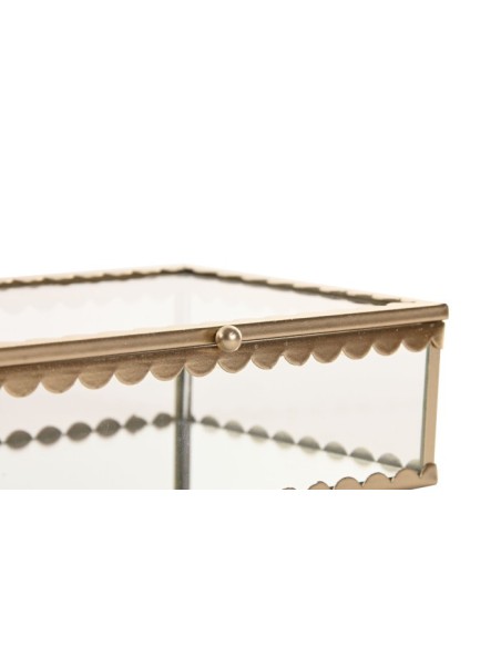 JOYERO CRISTAL METAL 15X11X5 DORADO