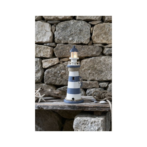 FIGURA LED MDF 14X14X40 FARO AZUL MARINO