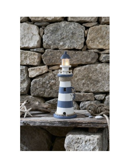 FIGURA LED MDF 14X14X40 FARO AZUL MARINO