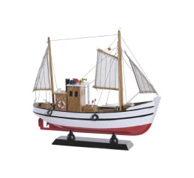 BARCO MADERA 30X8X28 PESQUERO BLANCO