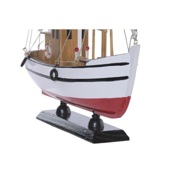 BARCO MADERA 30X8X28 PESQUERO BLANCO