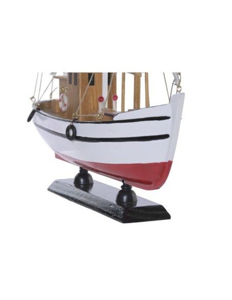 BARCO MADERA 30X8X28 PESQUERO BLANCO