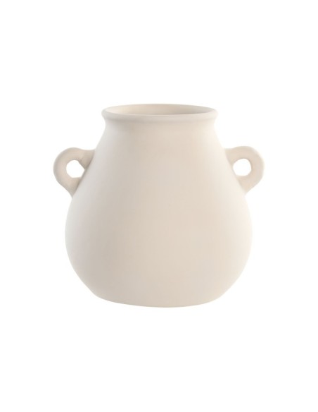 JARRON TERRACOTA 29X25X25 ASAS ARTESANAL CRUDO