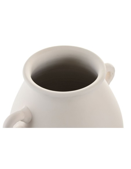 JARRON TERRACOTA 29X25X25 ASAS ARTESANAL CRUDO