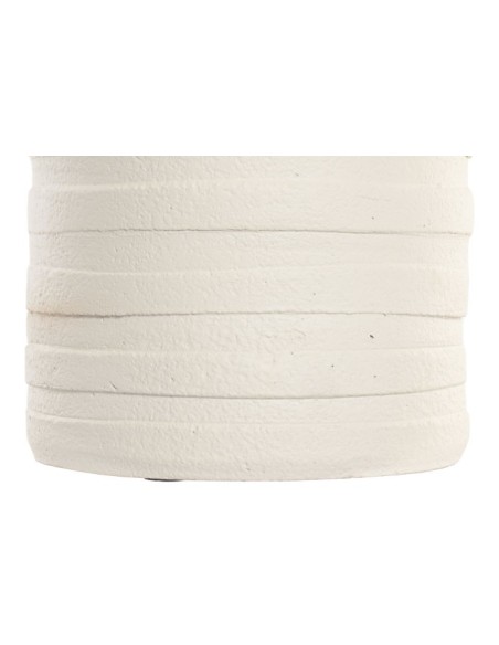 JARRON TERRACOTA RATAN 23X23X45 ASAS BLANCO