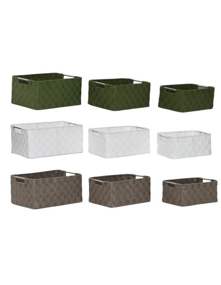 CESTA SET 3 PP METAL 38X28X17 BRILLANTE 3 SURT.