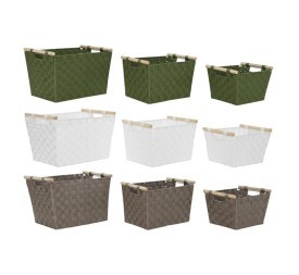 CESTA SET 3 PP MADERA 43X30X30 BRILLANTE 3 SURT.