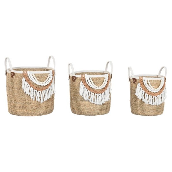 CESTA SET 3 FIBRA ALGODON 40X40X47 NATURAL