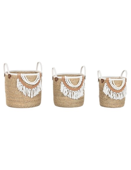 CESTA SET 3 FIBRA ALGODON 40X40X47 NATURAL