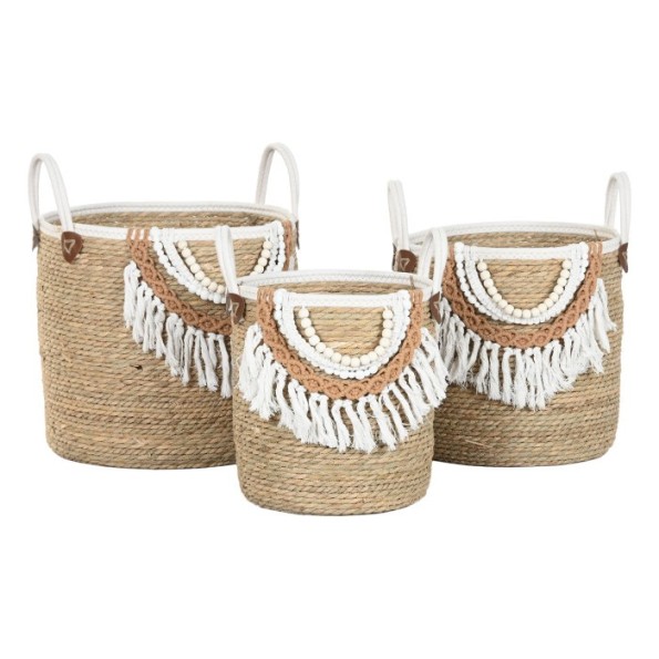 CESTA SET 3 FIBRA ALGODON 40X40X47 NATURAL