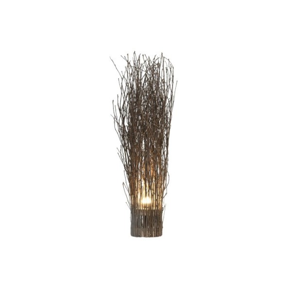 LAMPARA PIE MIMBRE PAULOWNIA 15X15X92 RAMAS