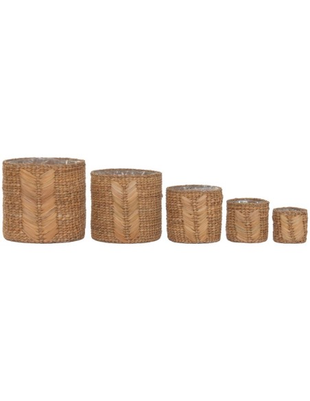 MACETERO SET 5 SEAGRASS 38X38X36 NATURAL