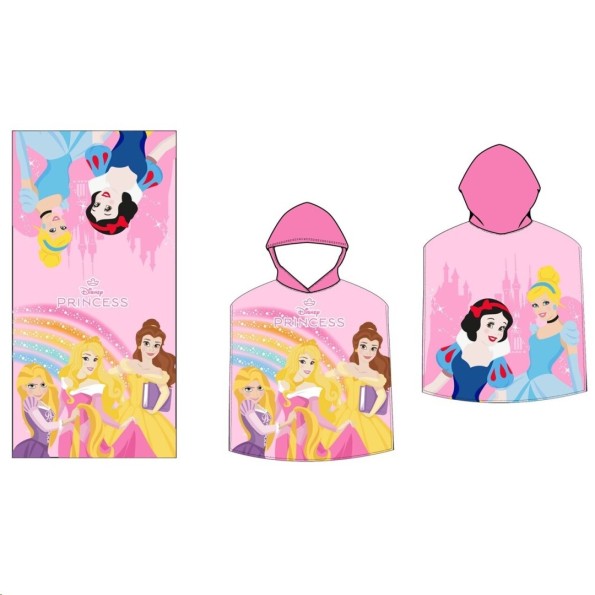 PONCHO PLAYA 55*110CM NIÑA PRINCESAS DISNEY