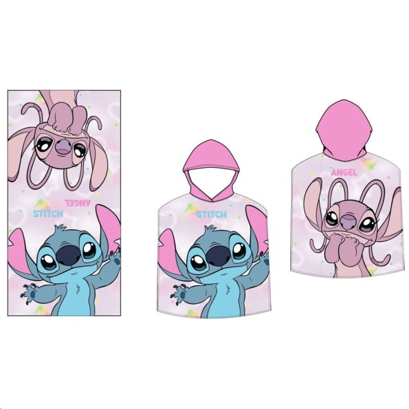 PONCHO PLAYA 55*110CM NIÑA LILO&STITCH DISNEY (3185)