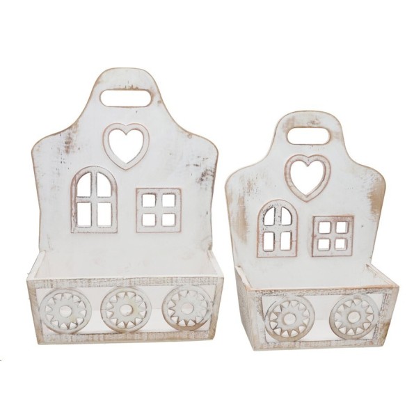 S/2 JARDINERAS PALACIO BLANCA 30X16X40CM