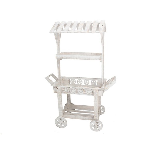 ESTANTERIA CARRO JARA BLANCA 91X46X138CM