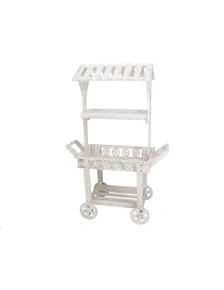 ESTANTERIA CARRO JARA BLANCA 91X46X138CM